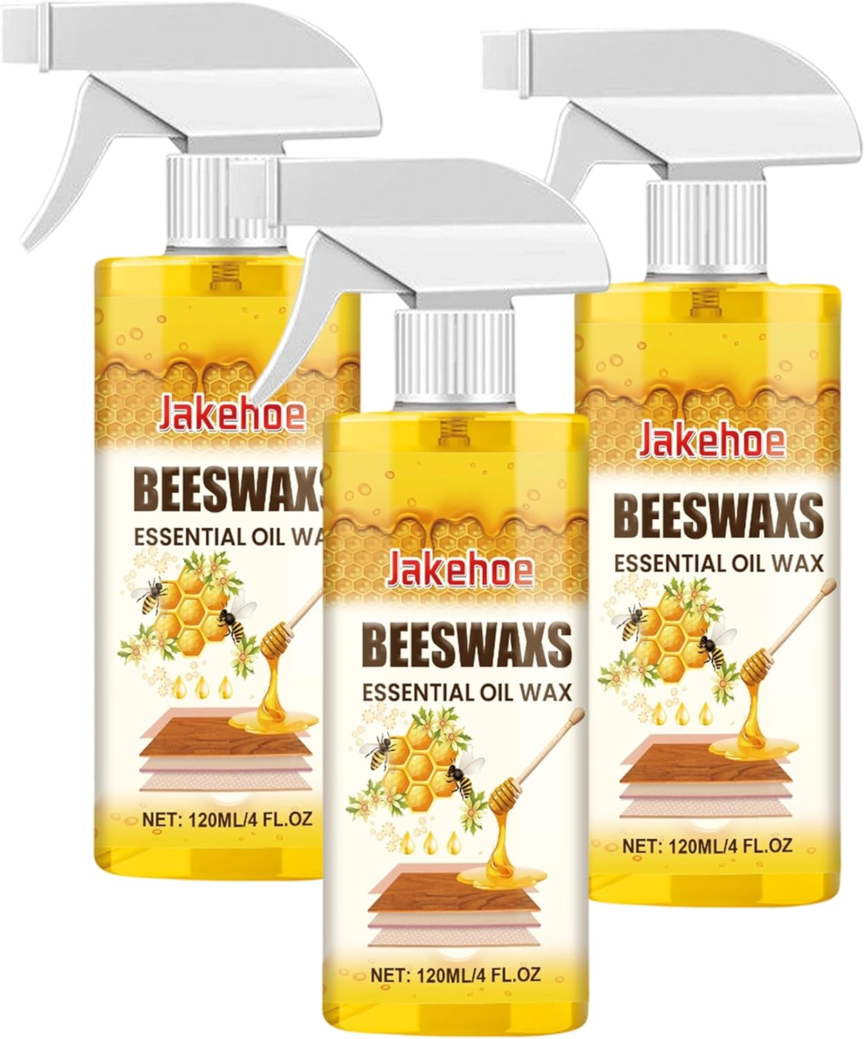 Beeswax Wood Polish, Natural Beeswax Spray for Dull Furniture Care, Cleans, Polishes, Protects, Non-Greasy Wood Cleaner for Furniture, Floors (1PCS*120ML)