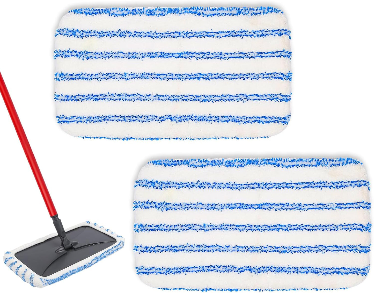 4 Pack Reusable Mop Replacement Pads Suitable for 15*8 inch Flat Mops, Compatible with Hardwood Floor More Microfiber Mop, Cotton Terry Cloth, Floor Cleaner Pads