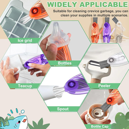 3 in 1 Cup Lid Cleaning Brush, Multifunctional Gap Cleaning Brush, Home Kitchen Crevice Brush, Portable Bottle Cleaner Brush for Cleaning Tight Spaces, Bottle Gaps, Travel Mug Caps(3 PCS)