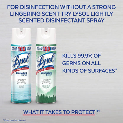 Lysol Disinfectant Spray, Household Essential Cleaning Supplies, Multi-Purpose Room Spray, Antibacterial Sanitizer Spray, Upholstery Deodorizer, Home and Bathroom, Crisp Linen,19 Fl Oz (Pack of 12)