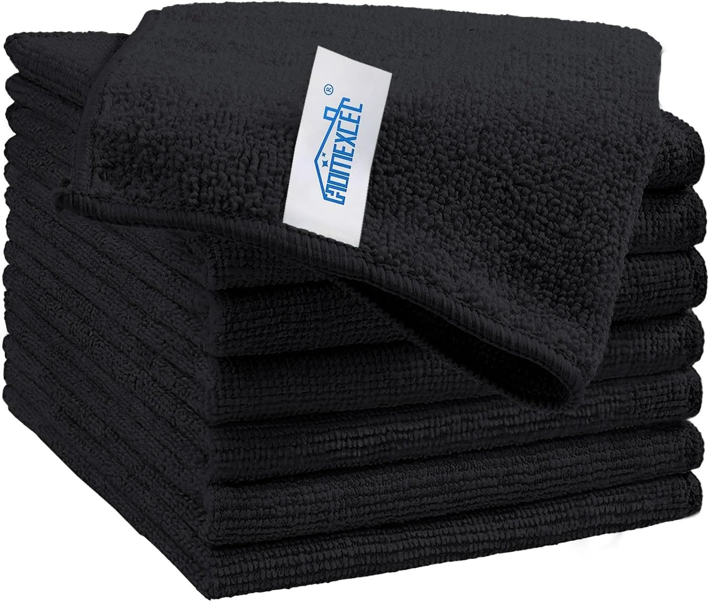 HOMEXCEL Microfiber Cleaning Cloth 210GSM, Pack of 12, Size:11.5" x 11.5", Ultra-Soft, High-Density Non-Abrasive Cleaning Towels for Cars, Glass, Kitchen, Reusable Rags, Blue/Green/Yellow/Pink