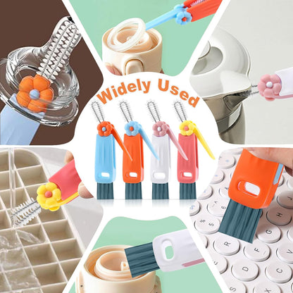 3 in 1 Cup Lid Cleaning Brush, Portable Gap Cleaner Brush - Multifunctional Bottle Cleaning Brush for Bottle Gap/Tight Spaces/Travel Bottle Lid, Home Kitchen Crevice Brush Tools, 3 PCS