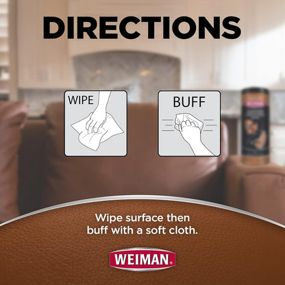 Weiman Leather Wipes - Clean and Condition Car Seats, Shoes, Couches and More - 30 Count (4 Pack)