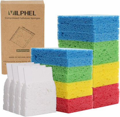 12 Pack Dishwashing Sponges Natural Cellulose Sponges Plant Based Resilient and Reusable Soft Dish Sponges for Washing Dishes DIY Craft Sponge for Fun