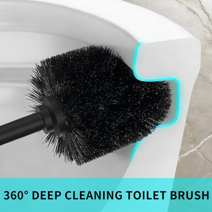Chrome Toilet Brush and Holder Set,304 Stainless Steel Toilet Brush for Bathroom with Long Handle, Heavy Duty Toilet Bowl Brush,Removable Inner Bowl and Splash Protection,Deep Cleaning