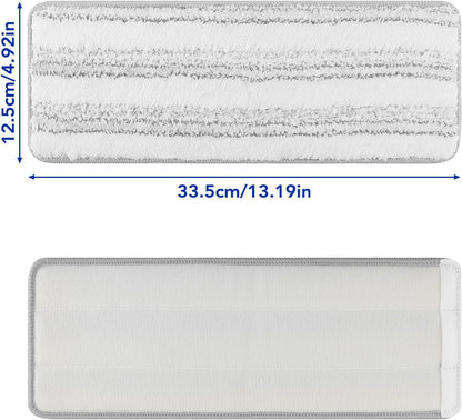 Microfiber Cleaning Pads: 10 Pack 13" X 4.9" Washable for Floor Cleaning Compatible with Tethys & Most 13 Inch Flat Mops - Replacement for Mop Bucket Set