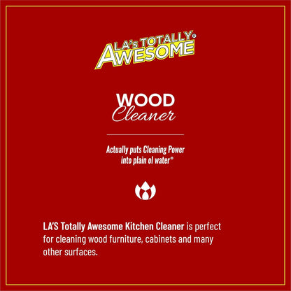La's Totally Awesome Daily Wood Cleaner Spray, For Bookcases, Shelves, tables and more, Plant-Derived Formula, 32 Fl Oz (Pack of 3)