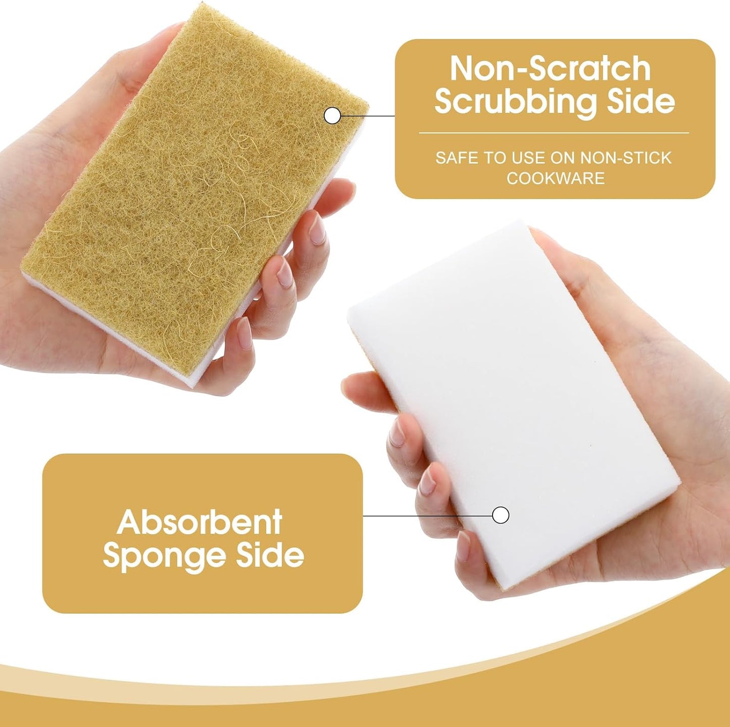 Tioncy 100 Pcs Individually Wrapped Sponges Kitchen Bulk Blue Dish Non Scratch Scrub Sponges Dual Sided Cleaning Dish Scrubber for Washing Dishes, Pots, Pans, Sinks, Stoves, Appliances, Car, Bike