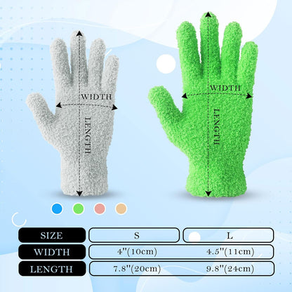 Evridwear Microfiber Plant Dusting Gloves Reusable Leaf Cleaning Glove for Houseplants,Blinds,Furniture and Small Objects