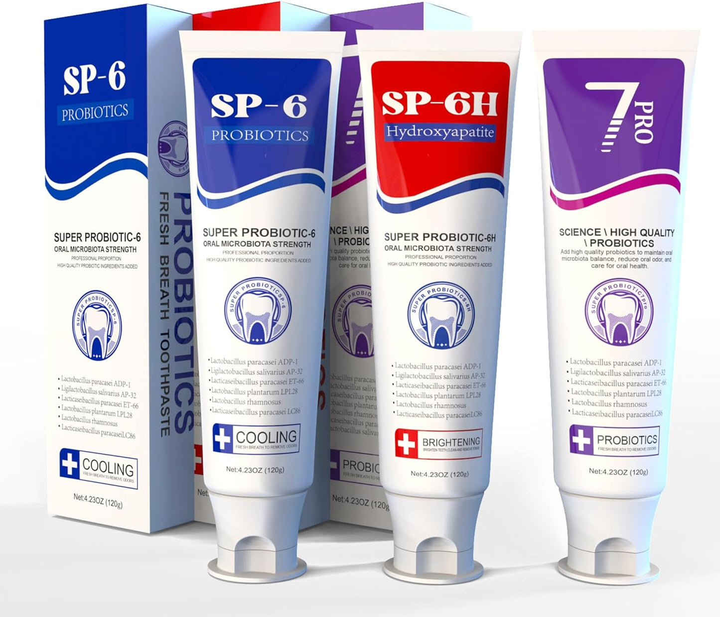7.5% Nano Hydroxyapatite Toothpaste, SP-6 Probiotic Toothpaste, Helps Remineralize, Strengthens Enamel, Dentist-Formulated Whitening Toothpaste for Sensitive Teeth, Fluoride-Free, 4.23 oz 2Pack