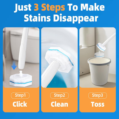 100 Count Toilet Wand Refills Disposable Toilet Brush Toilet Cleaner Refill Pads Wand Kit Scrubber Refills Compatible With Most Brushes No Falling Apart, Fresh Fragrance