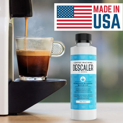 IMPRESA Coffee Machine Descaler (2 Uses Per Bottle) - Made in the USA - Universal Descaling Solution, Compatible with Nespresso, Delonghi and All Single Use Coffee and Espresso Machines