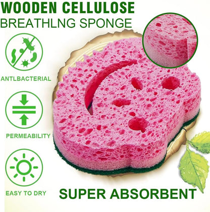 SmilePowo 12 Pack Scrub Sponge,Bulk Sponges,Dual-Sided Multi-Functional Premium Cleaning Sponges,Dishwashing Sponge for Heavy Duty Scouring Pads,Bathroom,Dish,Furniture,Kitchen(Frog Shape)