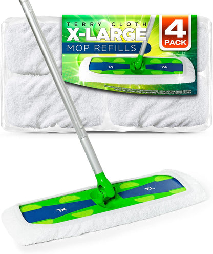 VanDuck XL Cotton Mop Pads Compatible with Swiffer XL (2 Pack) - Extra Large Wet and Dry Pads Refills - Cotton Covers Reusable Mop Heads (Handle is Not Included)