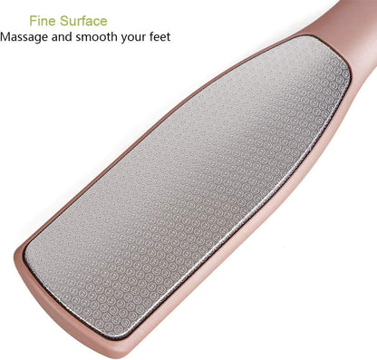 BEZOX Foot File Callus Remover, Double Sided Foot Scrubber for Dead Skin, Stainless Steel Pedicure File for Cracked Heel W/Cloth Storage Bag & Gift Box