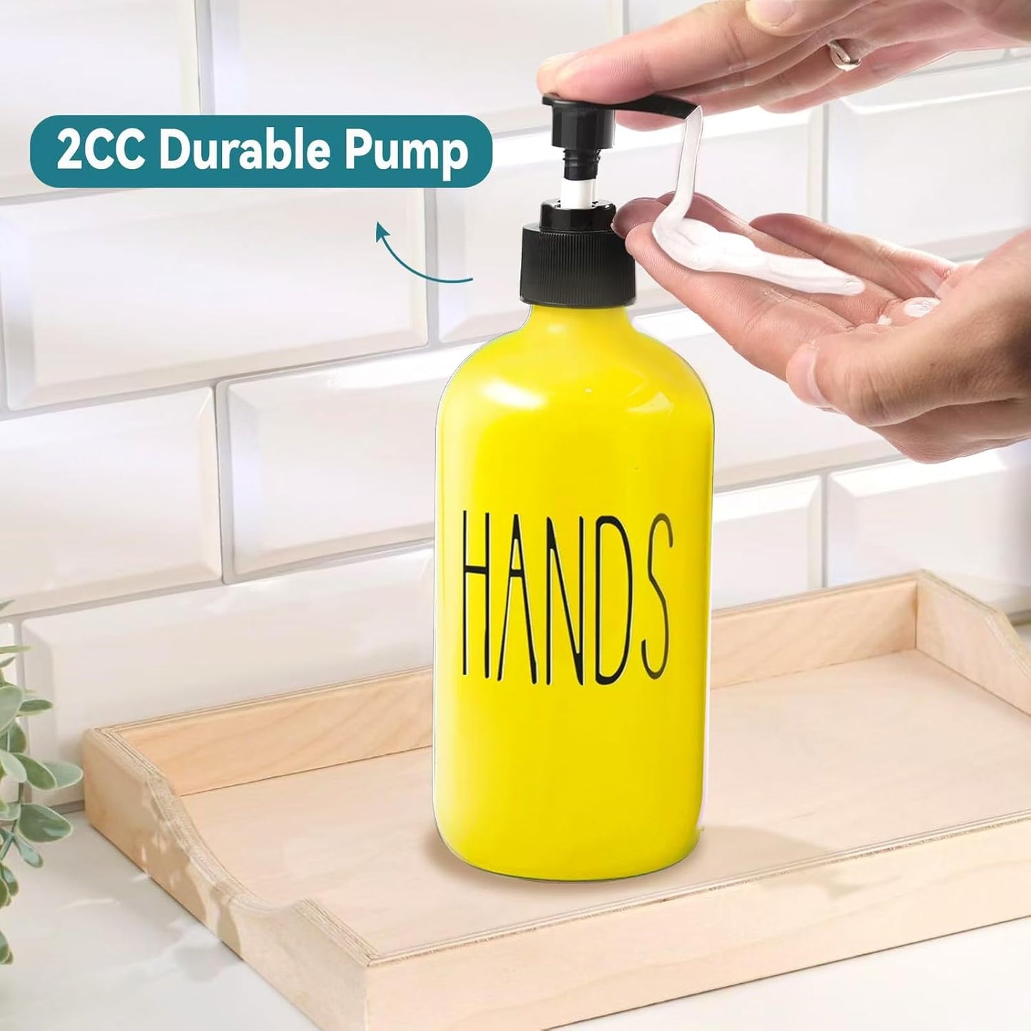 COHOSEGE Glass Soap Dispenser Set 2 Pack,Contains Hand and Dish Soap Dispenser.Premium 16 Oz Black Kitchen Soap Dispenser Set for Kitchen Sink and Farmhouse Decor