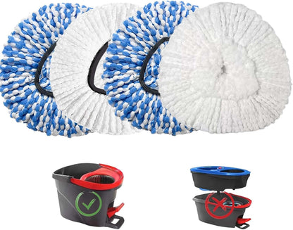 4 Pack Mop Replacement Heads for O-Ceda Mop Replace Head Spin Mop Heads Replacements, Microfiber Spin Mop Refills, Easy Cleaning Mop Head Machine Washable