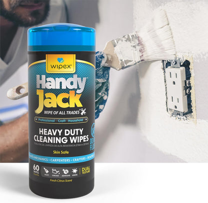 Wipex Handy Jack Heavy Duty Wipes, Dual Texture Cleaning Cloth, Use on Hands, Equipment, Tools - Removes Paint, Adhesives, Oil, Grease, & Dirt, Bulk Size, 260 Count (Pack of 1)