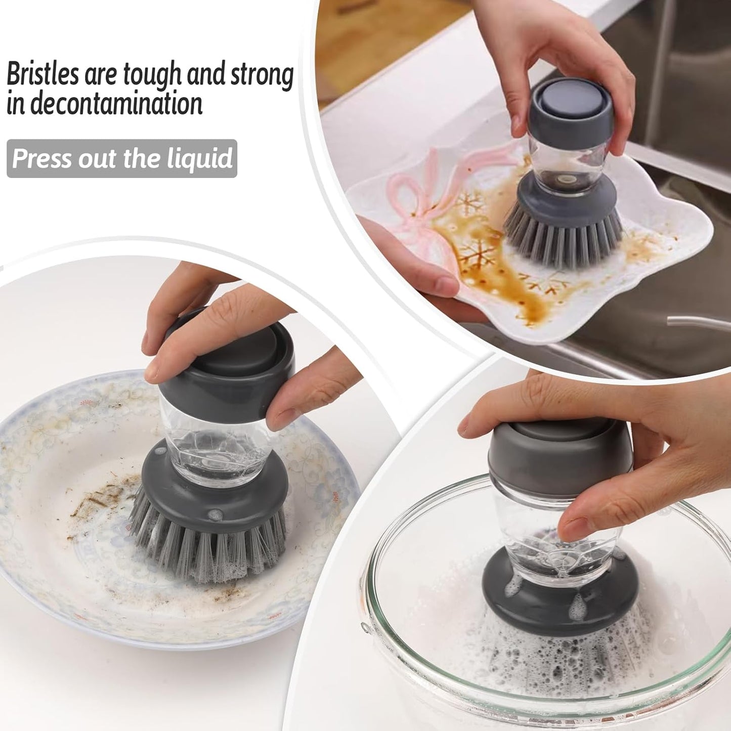 Vegetable and Fruit Cleaning Brush, 304 Stainless Steel Cleaning Brush, Microfiber Scrubbing Pad, Multipurpose Kitchen Tool (White)