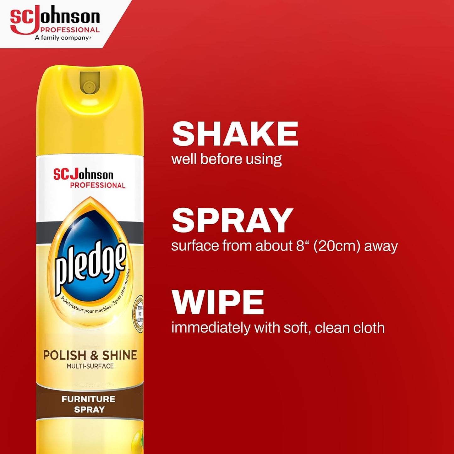 SC Johnson Professional, Pledge Revive It, Moisturizes and Revitalizes Surfaces, Aerosol, 14.2 Oz (Pack Of 6)