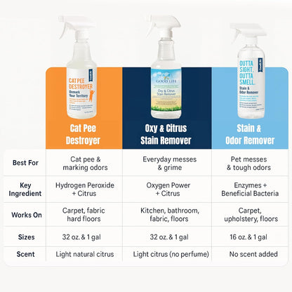 Natural Odor and Stain Remover Spray - Unscented Plant-Based Child and Pet Safe Cleaner Earth-Friendly Odor Eliminator Eco Cleaning Products for Home, Carpet, Upholstery 16 oz