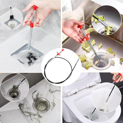 Drain Snake,61 Inch Hair Drain Clog Remover- Flexible Gutter Cleaning Tools for Home Sink, Bathroom Tub,Drain, Toilet, Tight Spaces