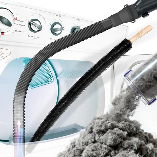 Holikme Dryer Vent Cleaner Kit 2 Pieces - Upgraded Dryer Lint Screens Cleaner Brush Part,Compatible with Most Vacuum Cleaner,Vacuum Hose Attachment & Refrigerator Coil Brush,Quickly Lint Remove,Blue