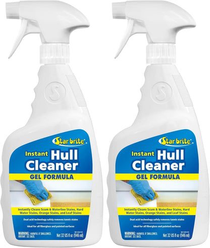STAR BRITE Instant Hull Cleaner - 32 Oz Gel Spray - Easily Remove Stains, Scum Lines & Grime on Boat Hulls, Fiberglass, Plastic & Painted Surfaces - Easy to Use Formula (096132)