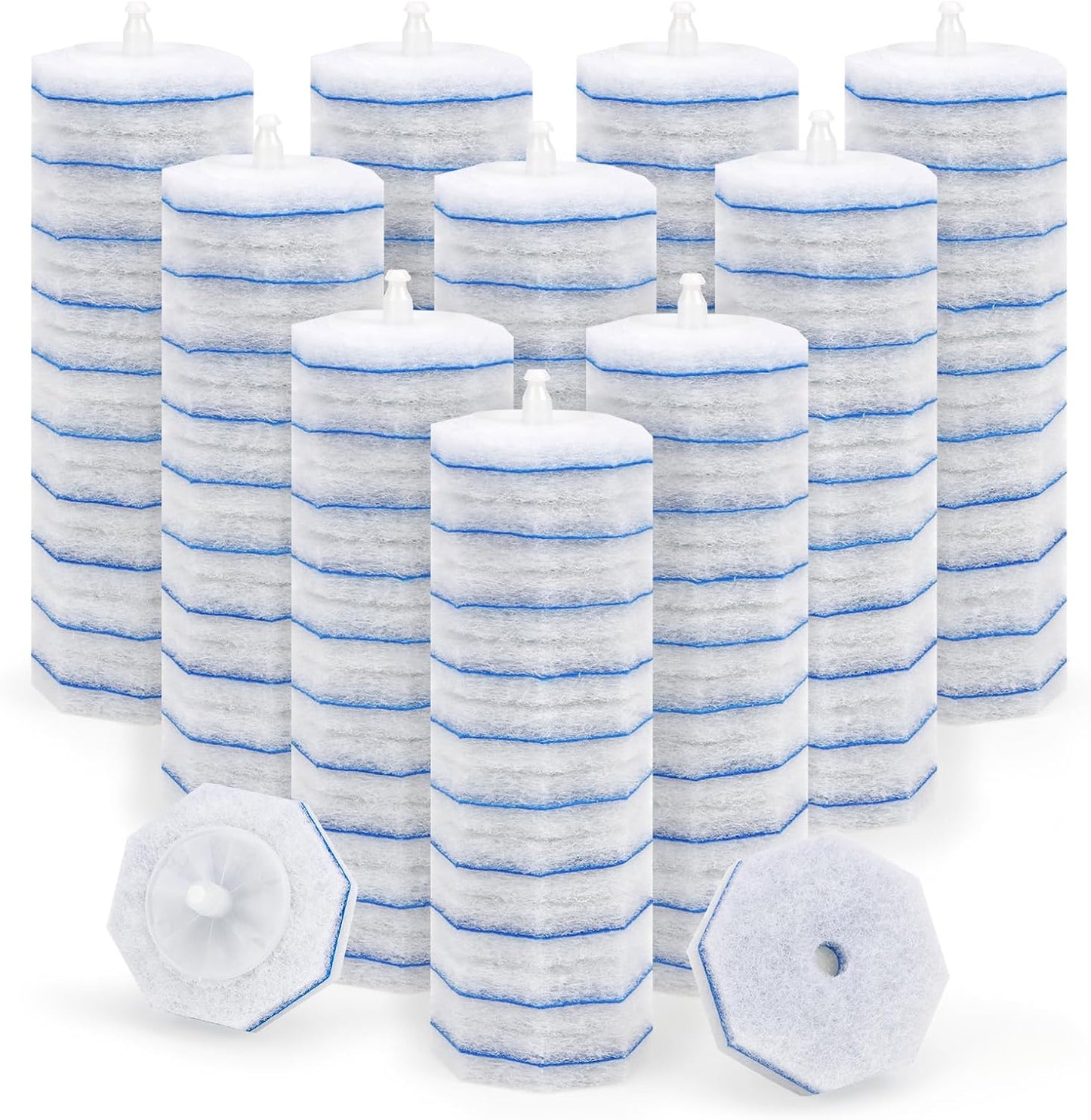 50PC Toilet Bowl Wand Refills, Disposable Toilet Brush Heads, Wall Mounted Scrubber Refill, Cleaner Refill Pads with Most Brushes for and Bathroom Cleaning