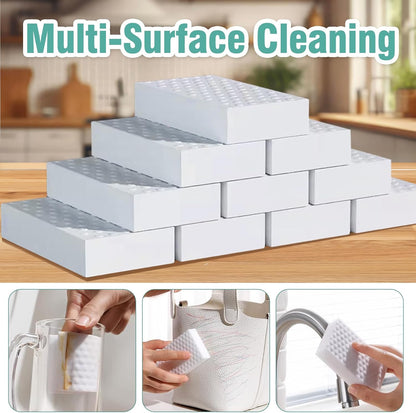 Magic Sponges Cleaning Eraser 10 Pack, 2X Compressed Melamine Sponge Cleaner, Melamine Foam All Purpose Cleaning Pads, Heavy Duty Stain Remover for Home Kitchen Bathroom Sneaker Car (10)