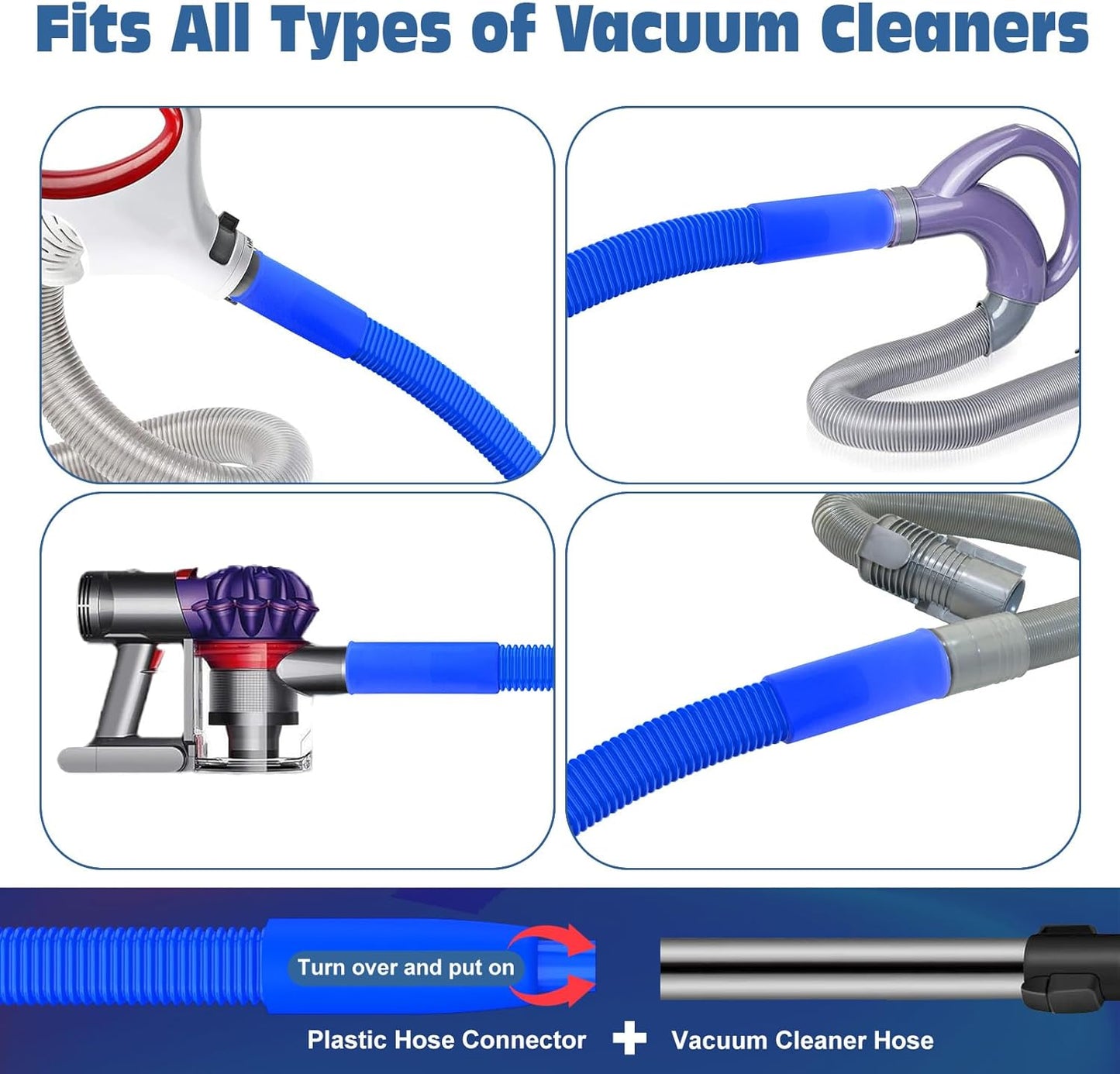 PetOde 2 Pieces Dryer Vent Cleaner Kit Compatible with Most Vacuum Cleaner, Dryer Lint Brush and Vacuum Hose Attachment with Universal Connector, Quickly Lint Remover