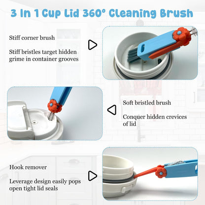 4 Pack Water Bottle Cleaning Kit Straw Cleaner Bottle Brush Cleaner for Owala FreeSip 24oz/32oz/40oz, Silicone Long Brush for Stanley, Sport Bottles, Water Bottles, Coffee Mugs