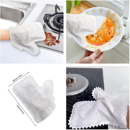 Home Dust Removal Gloves, Microfiber Fish Scale Cleaning Duster Glove, Washable, Reusable Wet & Dry Kitchen Mitt