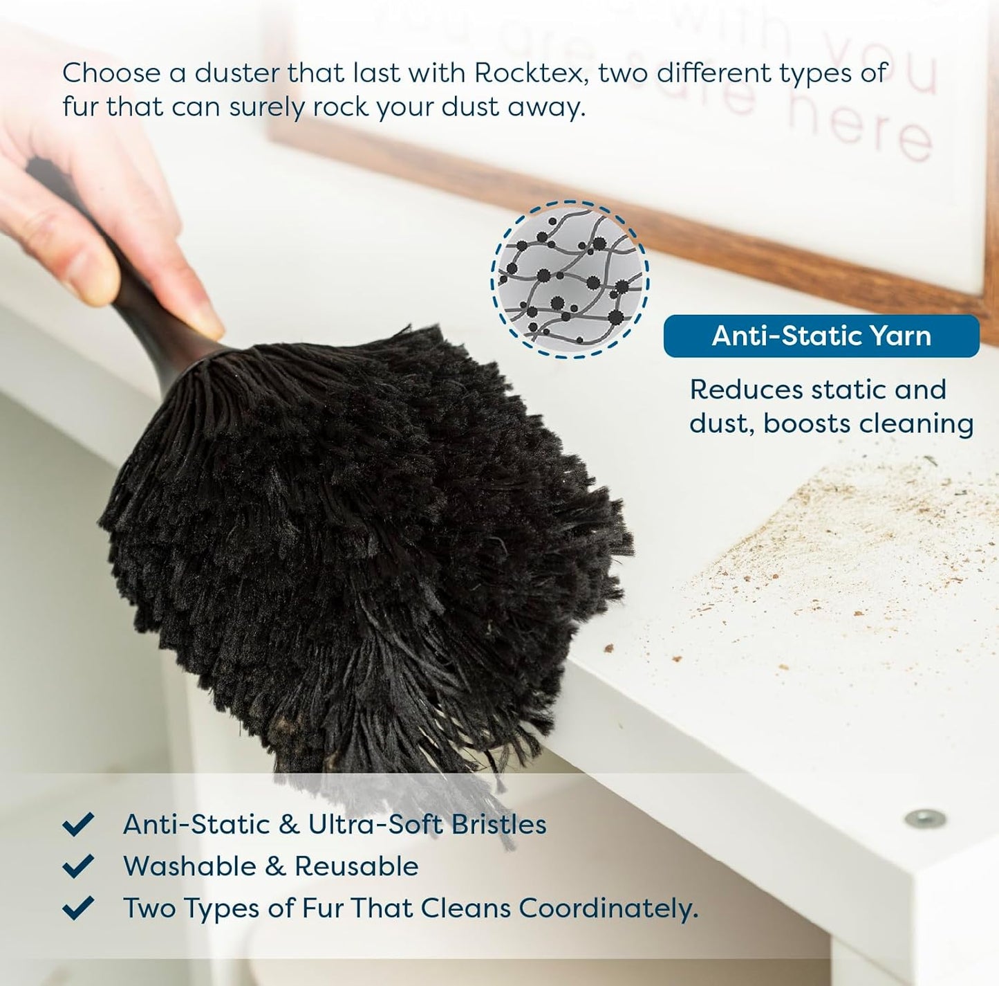 Anti-Static Dusting Brush – Safe for Electronics, Screens, Car Interior & Collectibles – Soft, Non-Scratch, Washable & Reusable