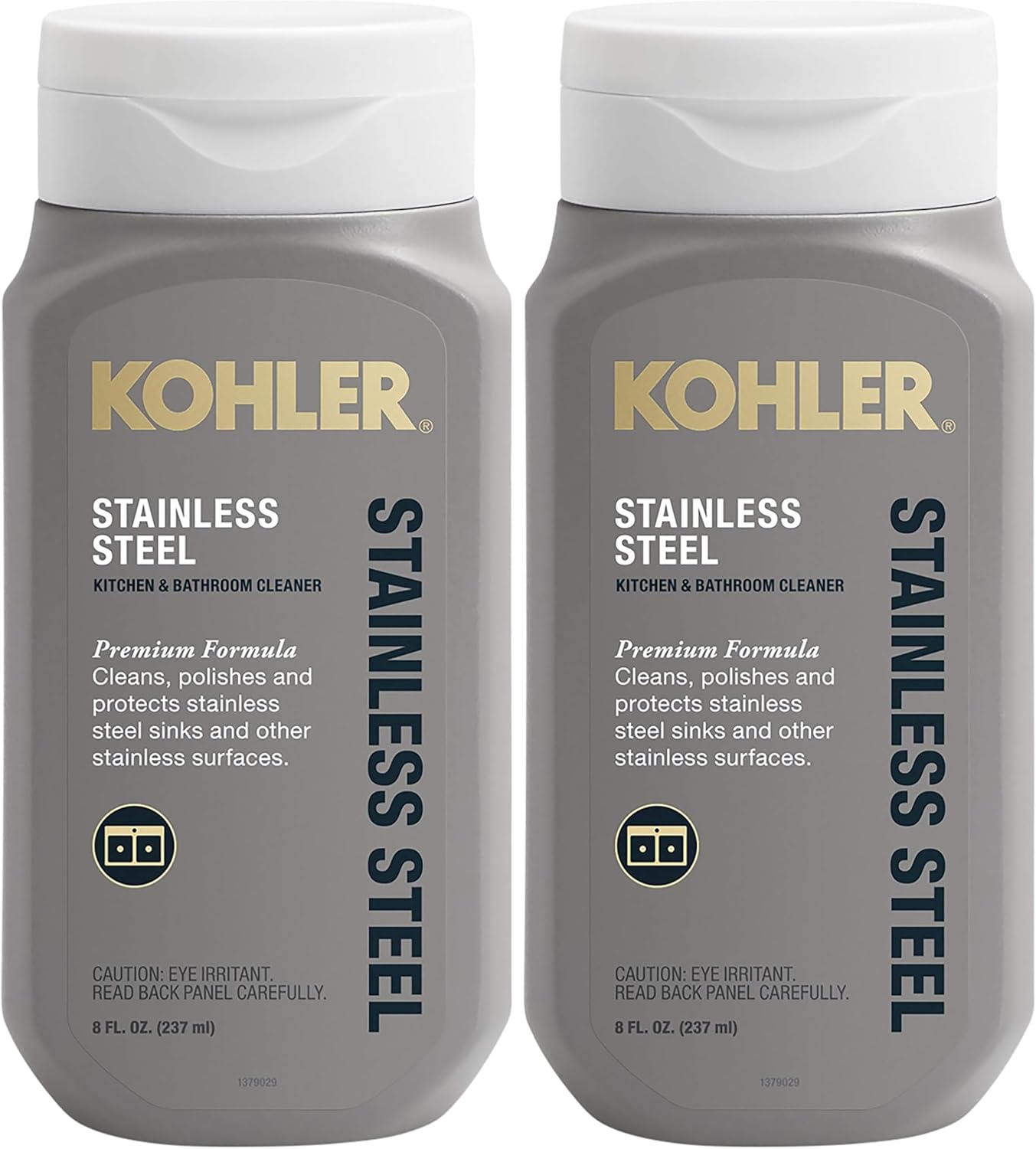 KOHLER K-23729-NA Stainless Steel Cleaner, Kitchen & Bathroom Cleaner, Polish & Protect Sinks & Other Surfaces, 8 FL Oz