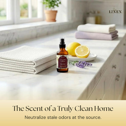 Lavender & Lemon Linen Spray | Clean Refreshing Aromatherapy Made with Pure Essential Oils | Fabric Freshener & Deodorizer for Carpet Kitchen Laundry Bathroom | 4 fl oz
