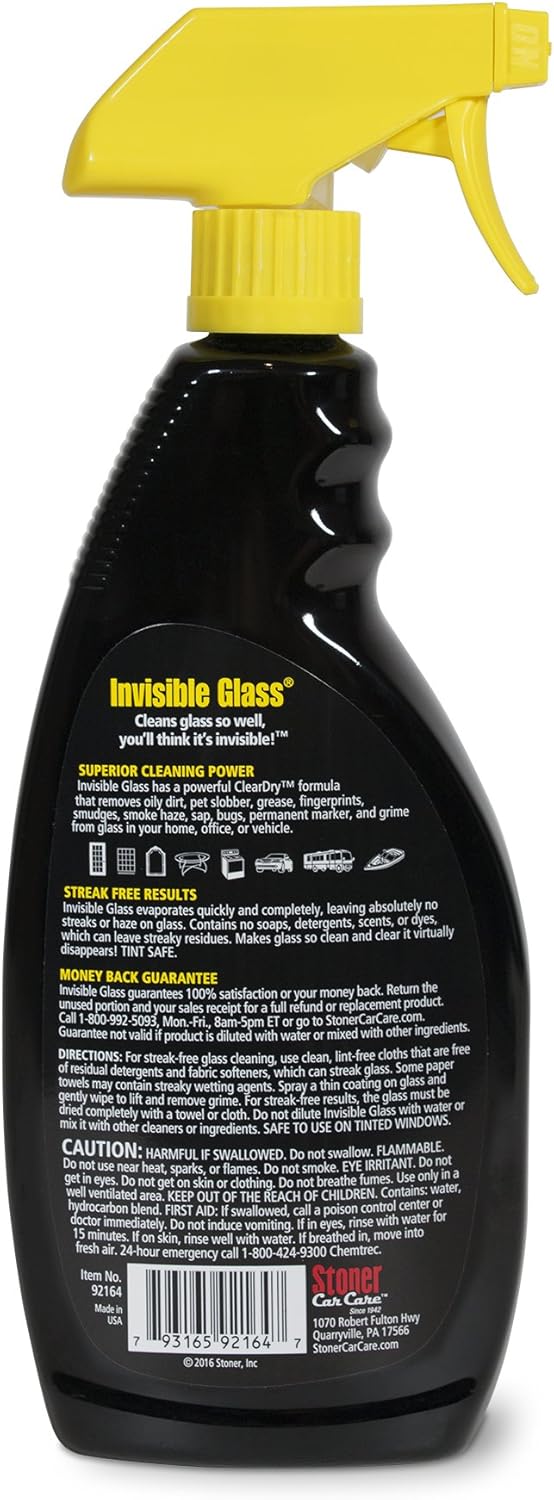 Invisible Glass 92164 Premium Glass Cleaner Spray for Car Windshields and Windows, Automotive and Home Window Cleaner, Streak-Free, Ammonia-Free, Tint-Safe – 22 fl oz
