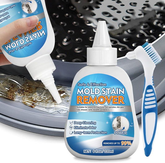 Home Mold Stain Remover Gel for Washer Seal, Thick No Scrub Mold Cleaner for Front Load Washing Machine, Bathroom Tile Grout & Silicone, Deep Cleaning & Odor Removal-Household Stain Cleaner