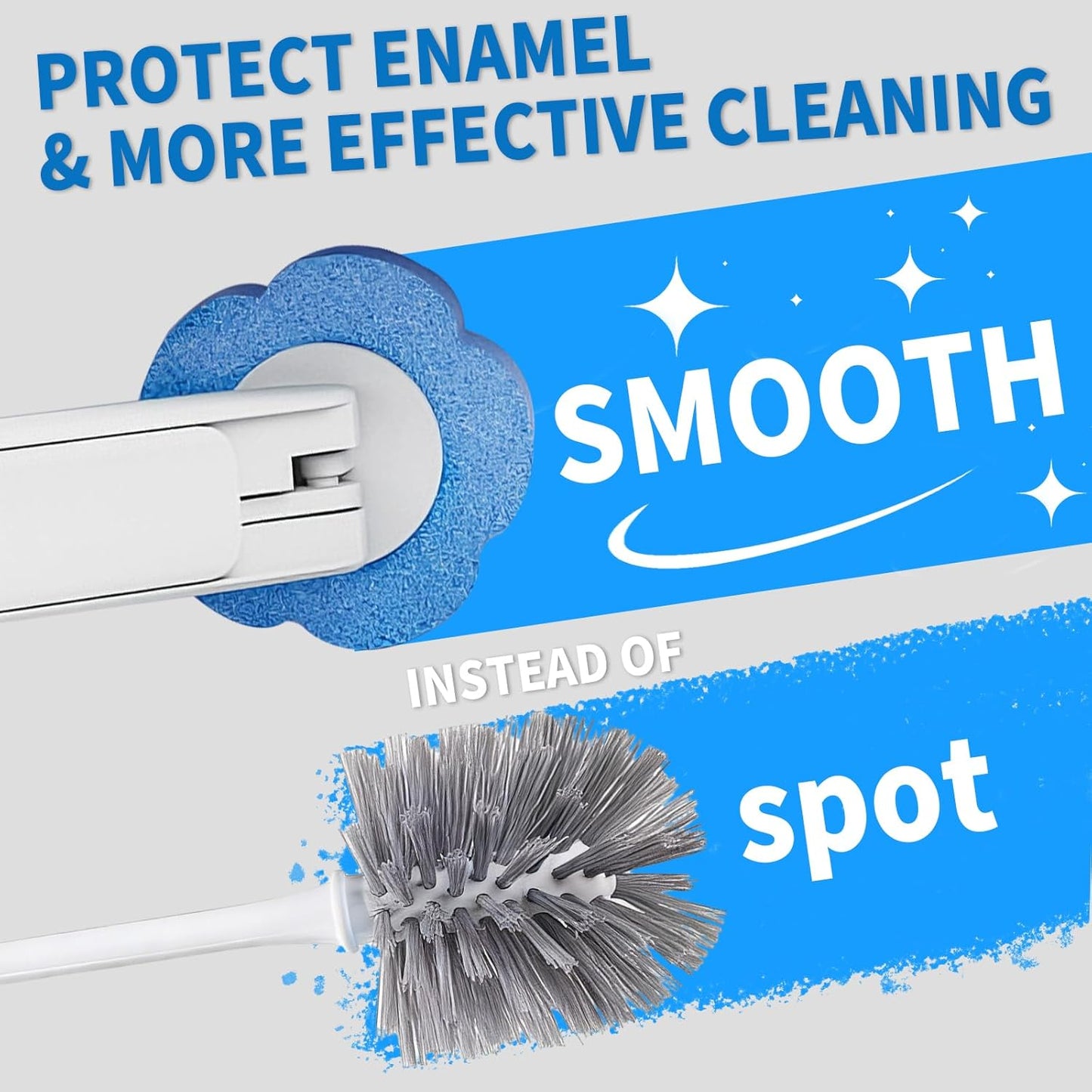 Disposable Toilet Brush Set with 24 Refill Heads | Hygienic Cleaning Wand & Holder Kit | Wall Mount or Stand, for Bathroom, Tub & Sink