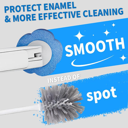 Disposable Toilet Brush Set with 24 Refill Heads | Hygienic Cleaning Wand & Holder Kit | Wall Mount or Stand, for Bathroom, Tub & Sink
