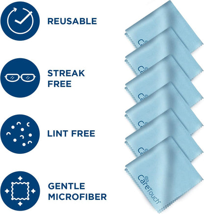 Care Touch Lens Wipes for Eyeglasses- 100 Count Individually Wrapped Pre- Moistened Wipes, 5 x 6 Inch- Camera Lens, Sunglasses and Glasses Cleaner,- Gentle and Portable for Cleaning of Optical Devices