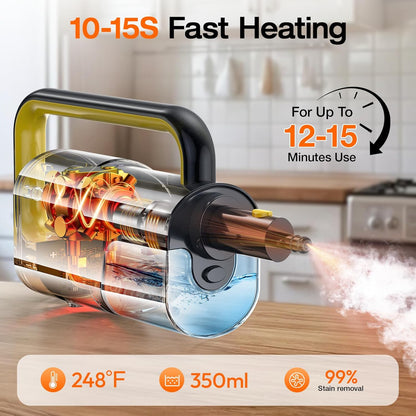 ScrubWiz 10-in-1 Steam Cleaner, Steam Mop & Detachable Handheld Steam Cleaner, 320ml Water Tank, 10s Fast Heating, Portable Steamer for Kitchen, Floor, Tiles, Window, BBQ Grill, Car, Bright White