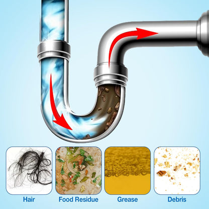 400g Large Capacity Drain Cleaner: Fast Sink Clog Remover and Powerful Foam Unclogger for Hair & Grease, Kitchen & Bathroom Pipe Cleaner, 3.0 Formula