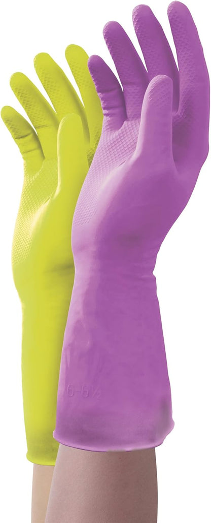 Mr. Clean Large Reusable Latex Gloves, 2 Color, 2 Pairs