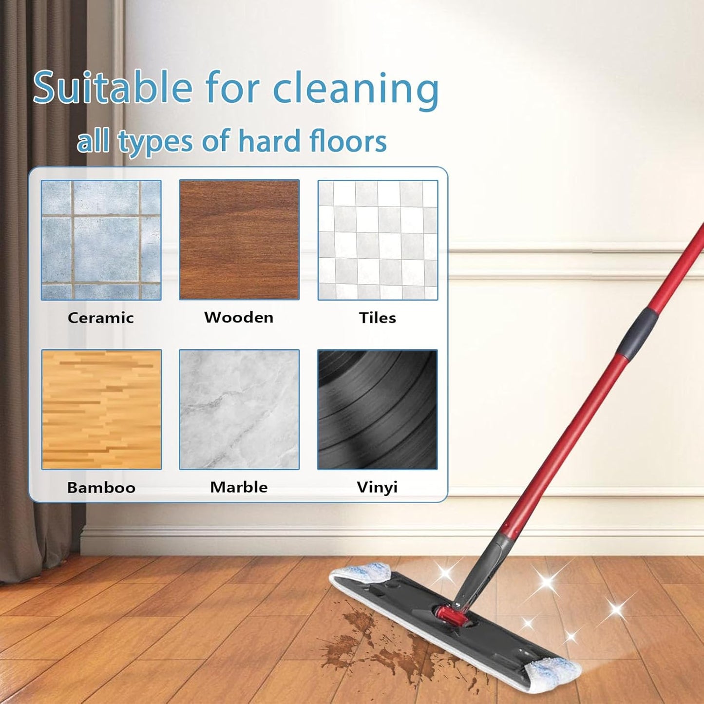 42 Count Disposable for Swiffer Wet Pads Refill Replacement for Swiffer WetJet Spray Mop, Extra Strong Dirt Locking and Water Absorbent, Powerful Stain Removal