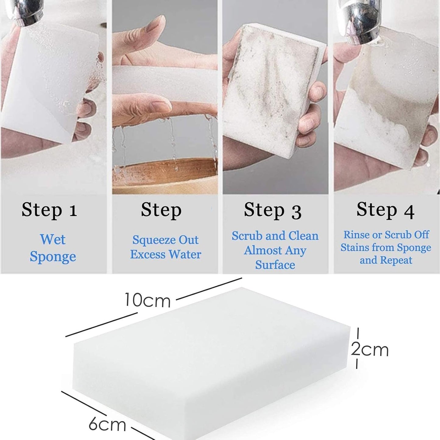 Magic Sponge Eraser Sheets, 52Pcs All-Purpose White Melamine Sponge Convex Point Disposable Magic Cleaning Wipes for Furniture Kitchenware, Hard-to-Reach Places, Shoe