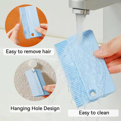 Silicone Pet Hair Removal Tool 2-in-1 Dog Cat Brush for Shedding & Lint Remover for Couch Carpet 2 Pack Pet Supplies (Pink and Blue)