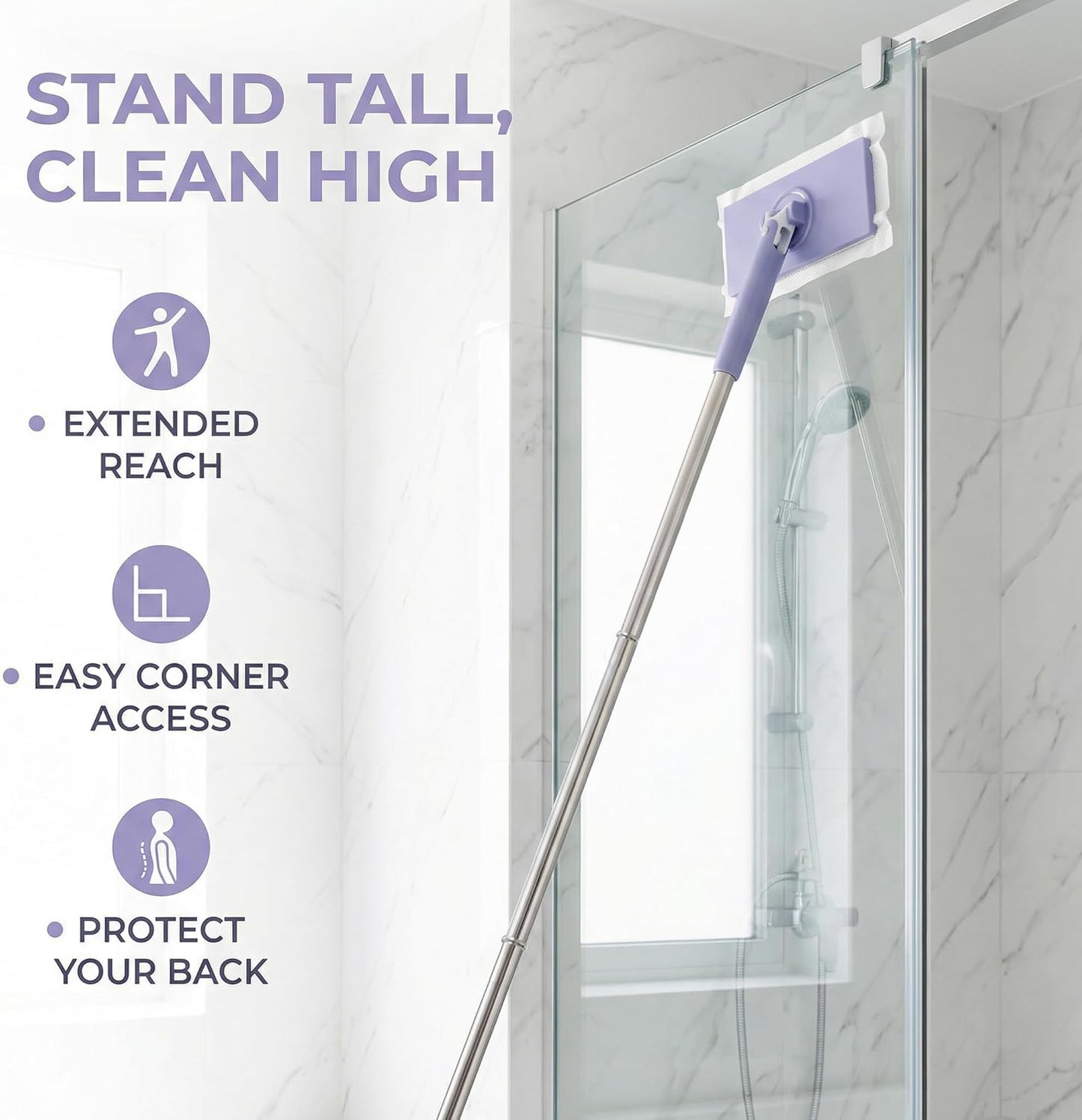 2026 Upgraded Snap Grip Mini Mop, Zero Touch Mini Mops, Cloth Changing Mini-Mop with Automatic Hands Free Push Pull Handle, Disposable Dust Mop, with 5 Non Scratch Wire dishcloths (45.3in+10cloths)