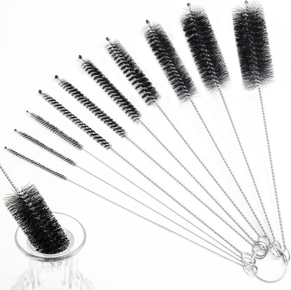 LOVEINUSA Straw Cleaner Brush, 10 Pieces 8.2 Inch Bottle Brush, Nylon Tube Brushes Kit for Reusable Drinking Straws, Sippy Cup, Tumbler, Water Bottle