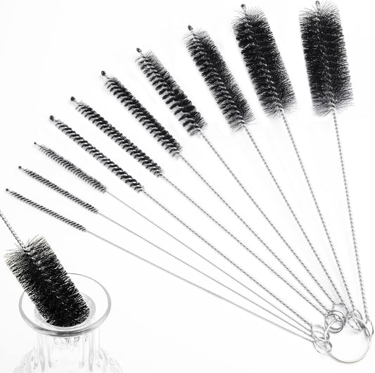 LOVEINUSA Straw Cleaner Brush, 10 Pieces 8.2 Inch Bottle Brush, Nylon Tube Brushes Kit for Reusable Drinking Straws, Sippy Cup, Tumbler, Water Bottle